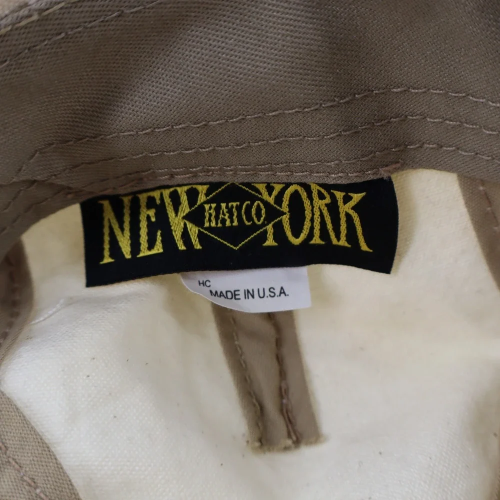New York Hat Co Flat Cap Mens Womens S/M Cream‎ Cotton Canvas Ivy Newsboy USA